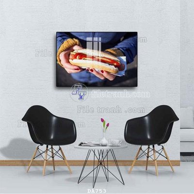 File tranh File tranh phòng ăn đồ ăn nhanh DA753 (gốc) chủ đề con người