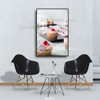 File tranh File tranh phòng ăn đồ ăn nhanh DA828 (bản gốc) in lụa 3D