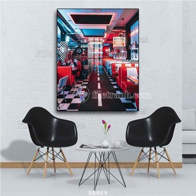 File in trần File tranh phòng ăn đồ ăn nhanh DA869 (bản gốc) trời sao