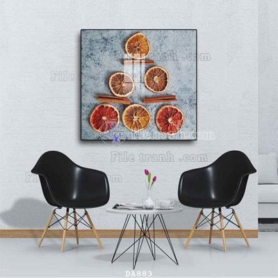 File tranh File tranh phòng ăn đồ ăn nhanh DA883 (bản gốc) in lụa 3D