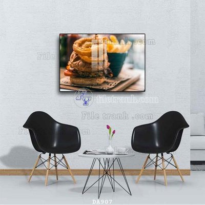 File in trần File tranh phòng ăn đồ ăn nhanh DA907 (bản gốc) 5D