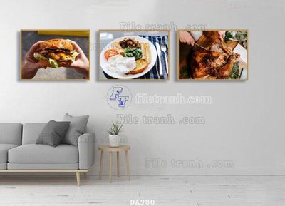 File gốc File tranh phòng ăn đồ ăn nhanh DA980 (in tráng gương) hiện đại