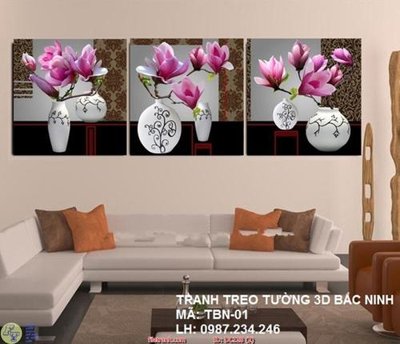 Tải file Tranh bộ ba hoa tím DC128 (gốc) chủ đề tâm linh