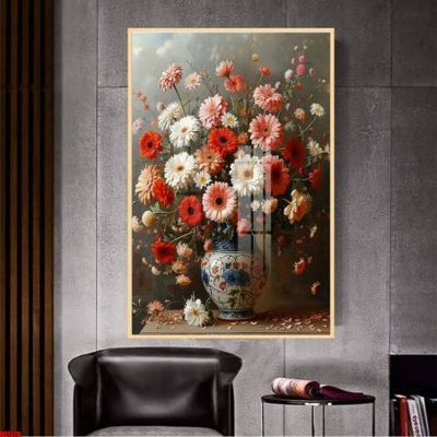 File ảnh File gốc in bộ tranh decor treo tường đẹp hoa 5d DC1329 (gốc) in decal dán tường