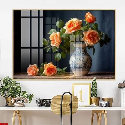 File tranh File gốc in bộ tranh decor treo tường đẹp hoa 5d DC1358 (gốc) in backlit film