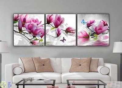 File in trần Tranh hoa mộc lan tím DC13 (file gốc) phong thủy