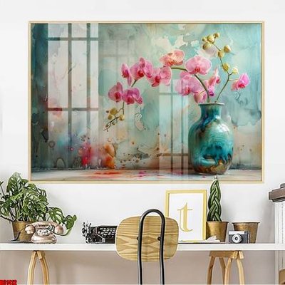 File tranh File gốc in bộ tranh decor treo tường đẹp hoa 5d DC1412 (bản gốc) in lụa 3D