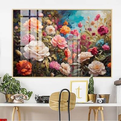 File gốc File gốc in bộ tranh decor treo tường đẹp hoa 5d DC1471 (in tráng gương) nghệ thuật