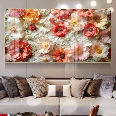 File gốc File gốc in bộ tranh decor treo tường đẹp hoa 5d DC1484 (in lụa) chi tiết cao