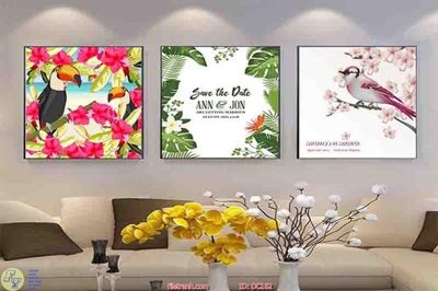 File PSD in ấn Tranh chim và cây DC162 (chất lượng cao)
