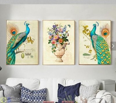 File gốc Tranh 2 chim công DC172 (in tráng gương) nghệ thuật