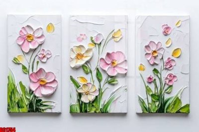 File PSD File gốc in bộ tranh decor treo tường đẹp hoa 5d DC1754 (nguyên gốc) chất lượng cao