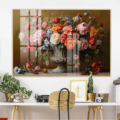File in trần File gốc in bộ tranh decor treo tường đẹp hoa 5d DC1802 (file gốc) hoa văn 3D