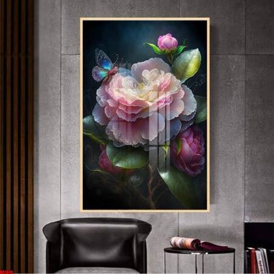 File in mica File gốc in bộ tranh decor treo tường đẹp hoa 5d DC1825 (bản gốc) làm vách ngăn