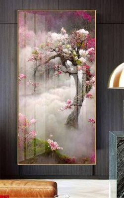 File gốc in ấn File gốc in bộ tranh decor treo tường đẹp hoa 5d DC1874 chất lượng vượt trội