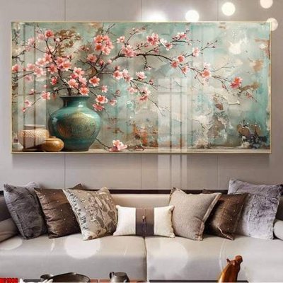 Hình ảnh file gốc in lụa File gốc in bộ tranh decor treo tường đẹp hoa 5d DC1909