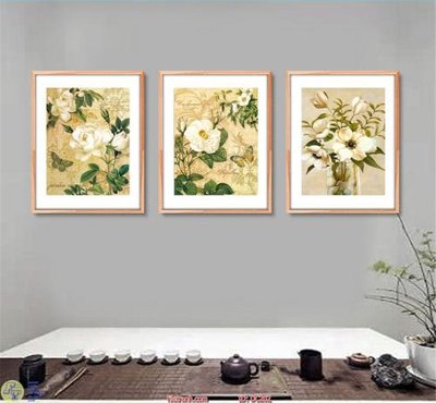 Ảnh gốc Tranh bộ ba hoa trắng DC202 (độ nét cao) in mica
