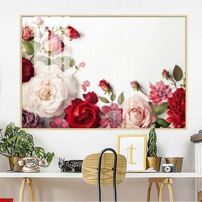 File in mica File gốc in bộ tranh decor treo tường đẹp hoa 5d DC2022 (bản gốc) làm vách ngăn