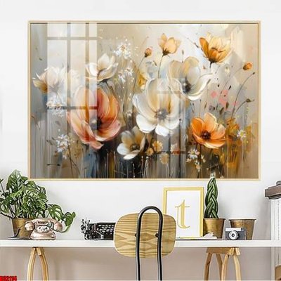 File gốc File gốc in bộ tranh decor treo tường đẹp hoa 5d DC2114 (in lụa) họa tiết 3D