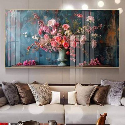 File tranh File gốc in bộ tranh decor treo tường đẹp hoa 5d DC2193 (bản gốc) in lụa 3D