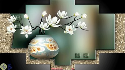 Tải xuống file tranh gốc Tranh bình hoa sen trắng DC220 (PSD/TIFF)