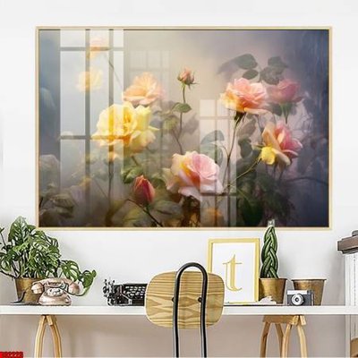 File gốc File gốc in bộ tranh decor treo tường đẹp hoa 5d DC2223 (trang trí) phòng ngủ