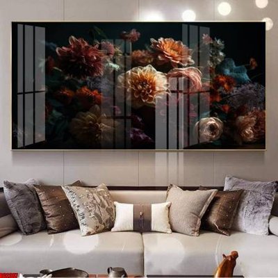 File gốc File gốc in bộ tranh decor treo tường đẹp hoa 5d DC2307 (in tráng gương) nghệ thuật