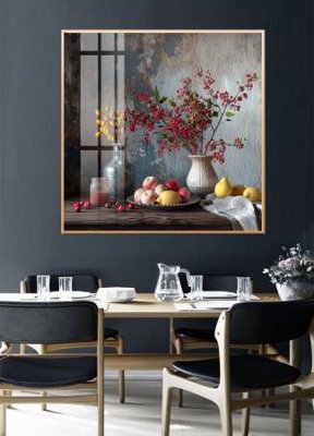 File tranh File gốc in bộ tranh decor treo tường đẹp hoa 5d DC2660 (bản gốc) in lụa dán tường