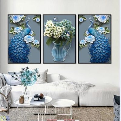 Tải file gốc Tranh bộ 2 chim công DC280 (in khổ lớn) quảng cáo