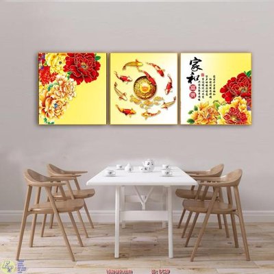 Tải file Tranh hoa mẫu đơn cửu ngư DC29 (PSD) cho in tranh 3D