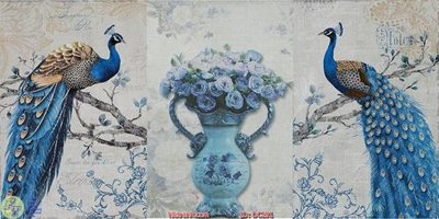 Hình ảnh file gốc in trần nhà Tranh2 công và bình hoa DC291