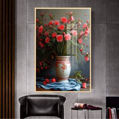 File tranh gốc File gốc in bộ tranh decor treo tường đẹp hoa 5d DC2943 chủ đề hiện đại