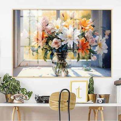File tranh File gốc in bộ tranh decor treo tường đẹp hoa 5d DC3006 (ảnh gốc) độ nét vượt trội