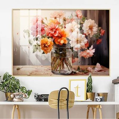 File gốc File gốc in bộ tranh decor treo tường đẹp hoa 5d DC3008 (in lụa) họa tiết 3D