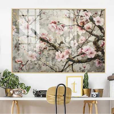 File tranh File gốc in bộ tranh decor treo tường đẹp hoa 5d DC3097 (bản gốc) in lụa dán tường