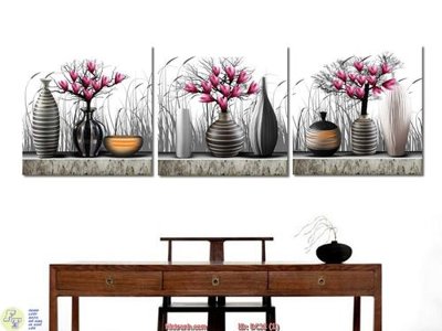 File in ấn cao cấp Tranh bộ 3 bình hoa DC32 (file gốc)