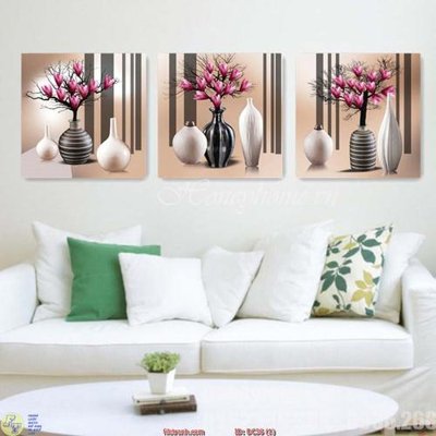 Tải về file tranh gốc Tranh bộ 3 bình hoa DC36 (để in quảng cáo)