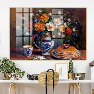 File tranh File gốc in bộ tranh decor treo tường đẹp hoa 5d DC3725 (bản gốc) in lụa 3D