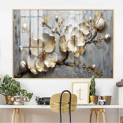 Hình ảnh file gốc in lụa File gốc in bộ tranh decor treo tường đẹp hoa 5d DC3769