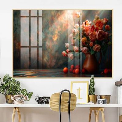 File tranh File gốc in bộ tranh decor treo tường đẹp hoa 5d DC4358 (bản gốc) in lụa 5D