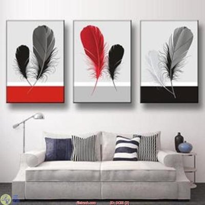 File in mica Tranh treo bộ 3 lông vũ DC55 (bản gốc) siêu trong