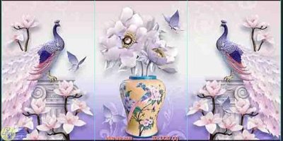 File tranh Tranh chim công bình hoa DC87 (bản gốc) treo tường