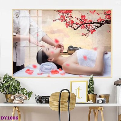 File in trần Tranh trang trí đông y dưỡng sinh spa môi mi DY1006 (file gốc) hoa văn 3D
