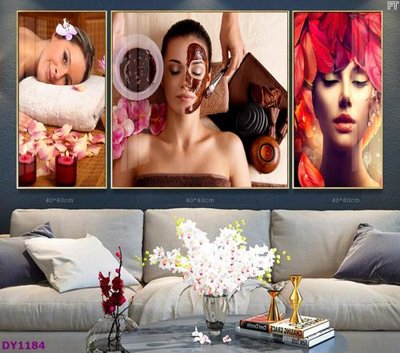 File tranh Tranh trang trí đông y dưỡng sinh spa môi mi DY1184 (gốc) in vải canvas