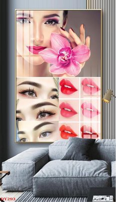 Tải file Tranh trang trí đông y spa môi mi DY293 (PSD) cho in tranh kính