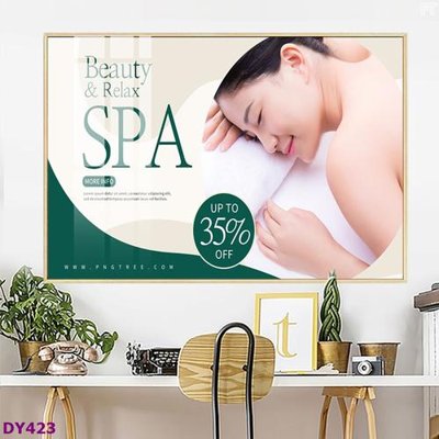 File gốc Tranh trang trí đông y dưỡng sinh spa môi mi DY423 (in lụa) trang trí tường