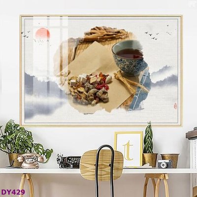 File tranh Tranh trang trí đông y dưỡng sinh spa môi mi DY429 (bản gốc) in lụa dán tường