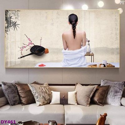 File gốc Tranh trang trí đông y dưỡng sinh spa môi mi DY461 (in lụa) họa tiết 3D