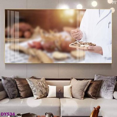 File gốc Tranh trang trí đông y dưỡng sinh spa môi mi DY534 (in lụa) hoa văn cổ điển