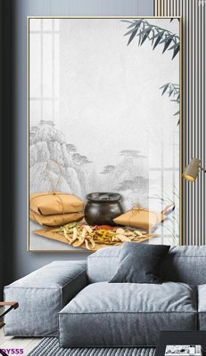 File tranh Tranh trang trí đông y dưỡng sinh spa môi mi DY555 (gốc) chủ đề con người
